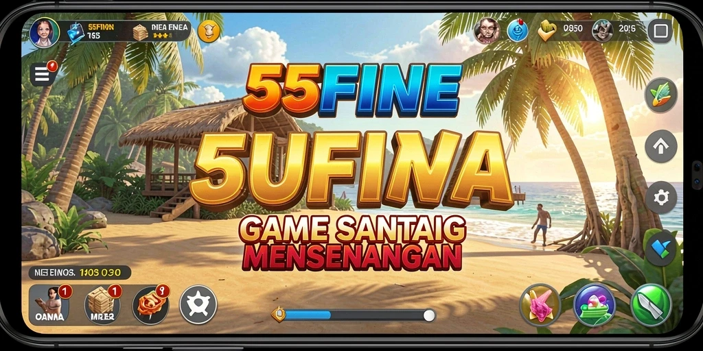 Tampilan gameplay 55FIVE yang menarik dan penuh warna.