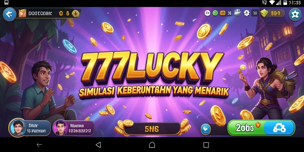 Tangkapan layar gameplay <strong>777LUCKY</strong> yang menampilkan turnamen simulasi.