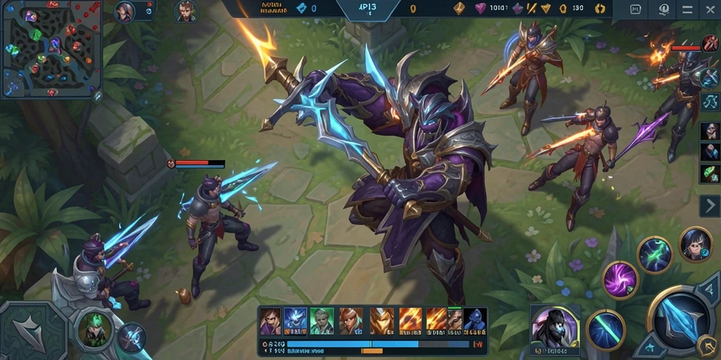 Gameplay seru dari API33 dengan pertarungan MOBA yang intens.