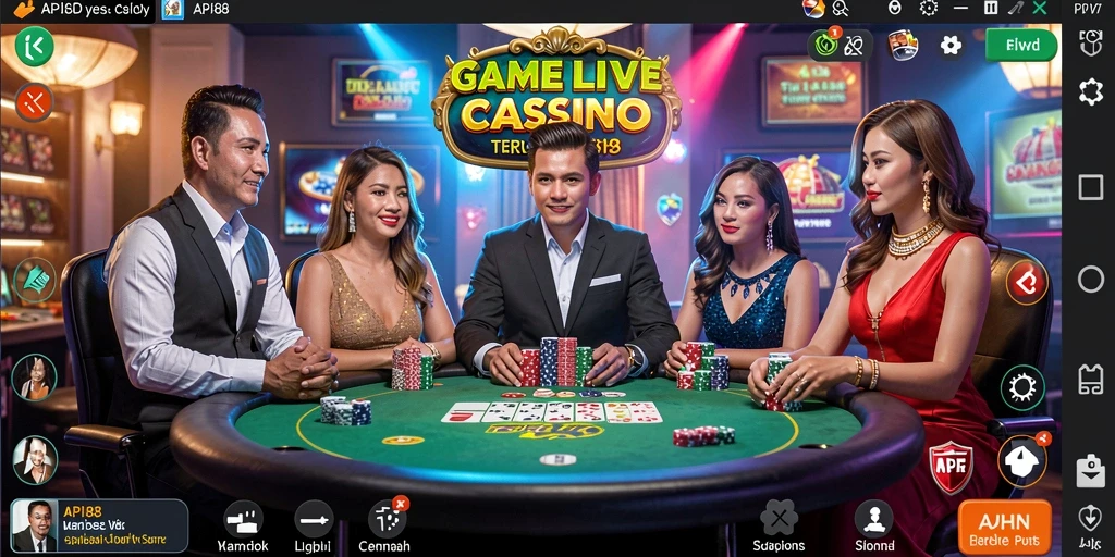 Tampilan menarik dari permainan live casino di API88.