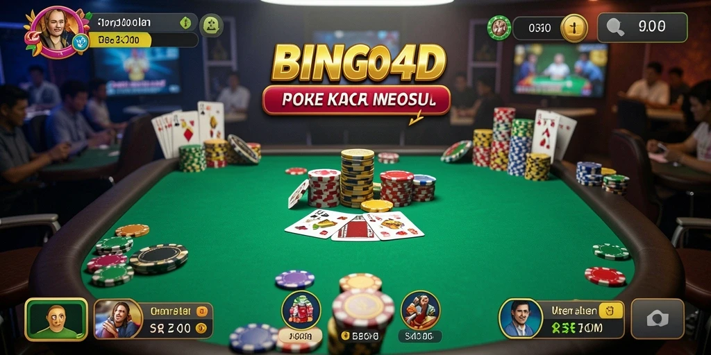 Tampilan gameplay Poker yang seru dan mengasyikkan di BINGO4D.