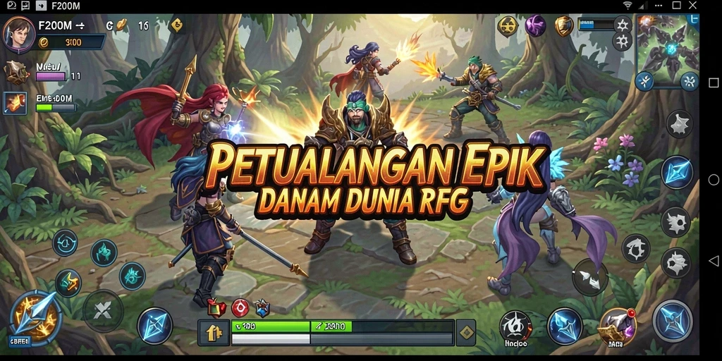 Tampilan gameplay epik dari F200M yang menampilkan pertarungan seru.