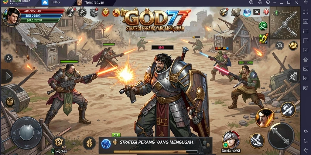 Tampilan mempertahankan strategi dalam pertempuran epic di GOD77.