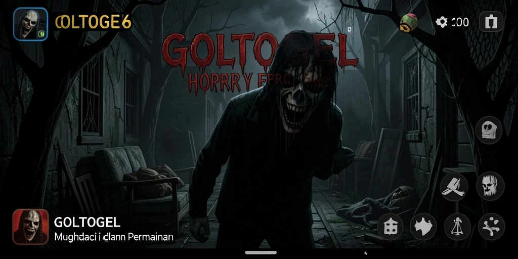Tangkapan layar GOLTOGEL menunjukkan momen gameplay horor yang mendebarkan.