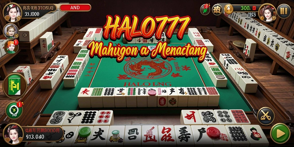 Tampilan gameplay seru HALO777 dengan papan Mahjong yang berwarna-warni.