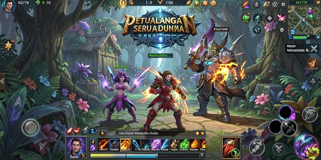 Tampilan gameplay KG778 yang mendebarkan saat berpetualang di dunia MMORPG.