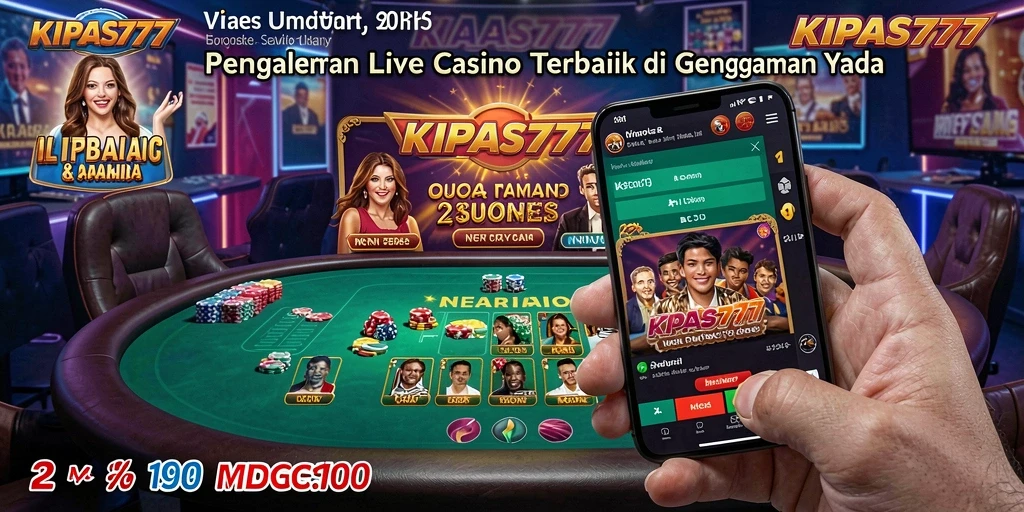 Screenshot gameplay KIPAS777 menampilkan dealer live dan suasana kasino yang vibrant.