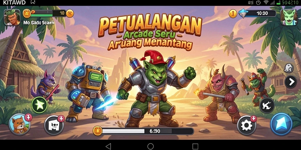 Tangkapan layar dari gameplay seru KITAWD di level yang penuh tantangan.