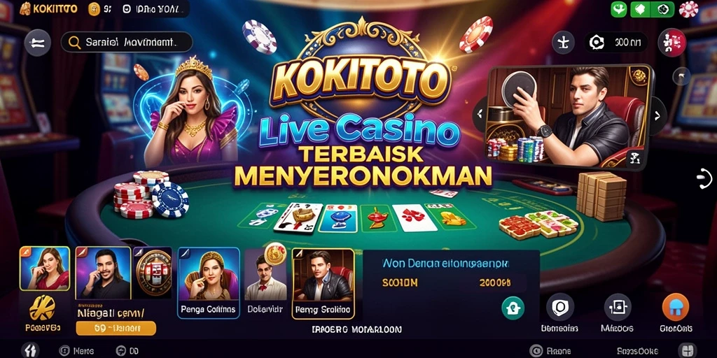 Screenshot KOKITOTO menampilkan dealer profesional dan interaksi langsung dengan pemain.