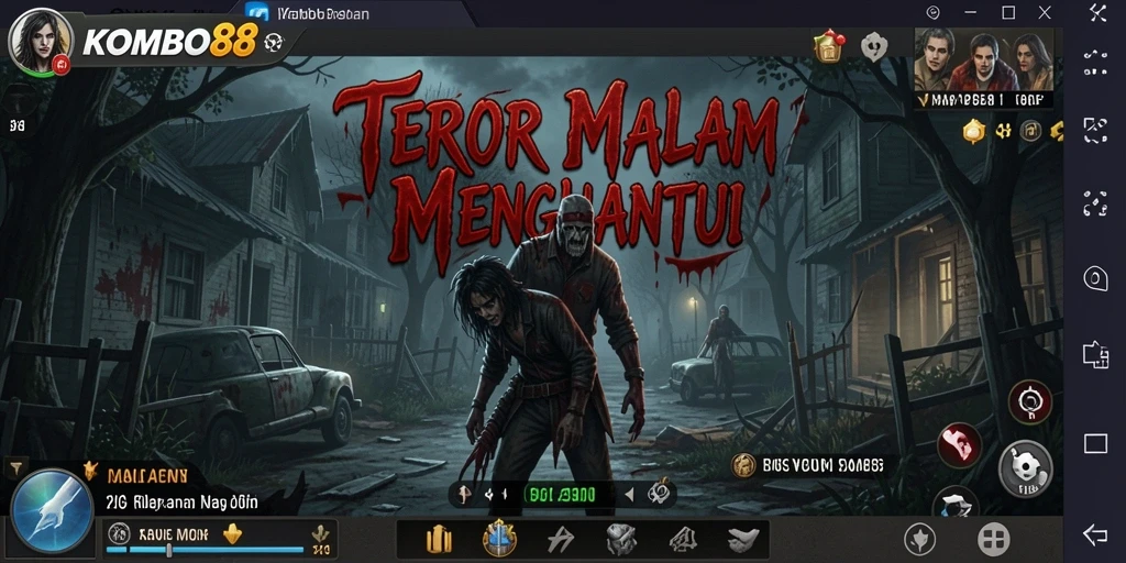 Gameplay mencekam di KOMBO88 dengan suasana horor yang menegangkan.