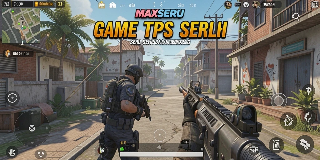 Tampilan screenshot MAXSERU menunjukkan aksi pertempuran yang mendebarkan.