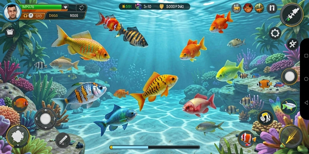 Tampilan gameplay seru MPO76 dengan tangkapan ikan menakjubkan.