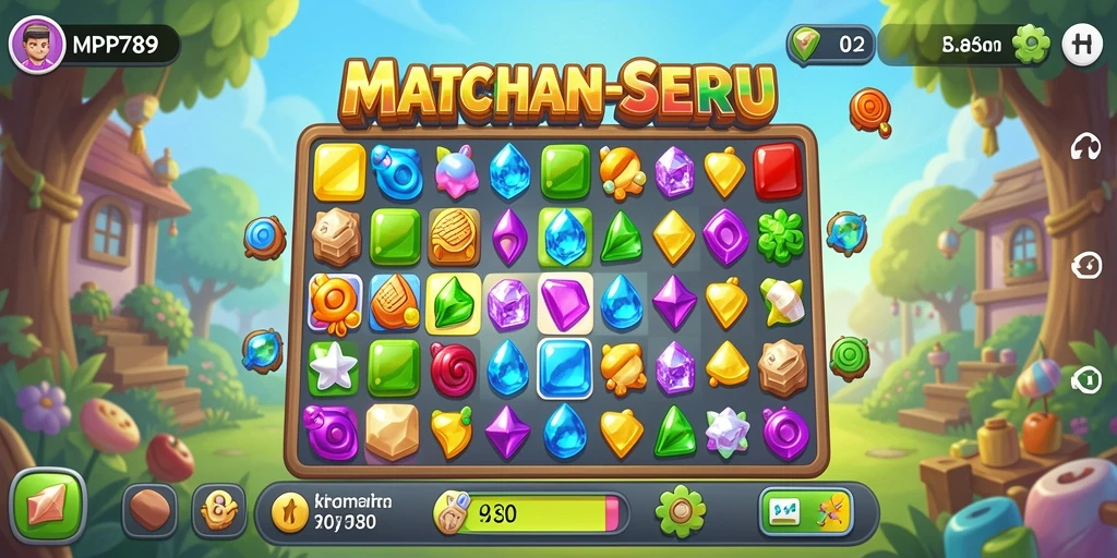 Tangkapan layar gameplay dari MVP789 dengan level Match-3 yang menarik.