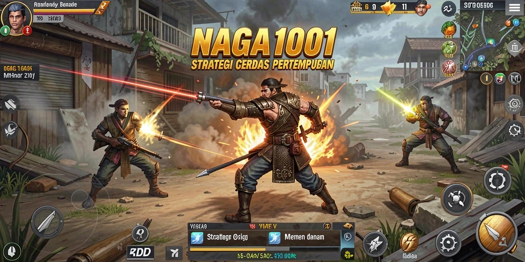 Screenshot gameplay NAGA1001 yang menunjukkan pertempuran strategis yang mendebarkan.