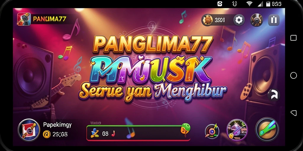 Tampilan gameplay seru di PANGLIMA77 dengan musik yang menghibur.