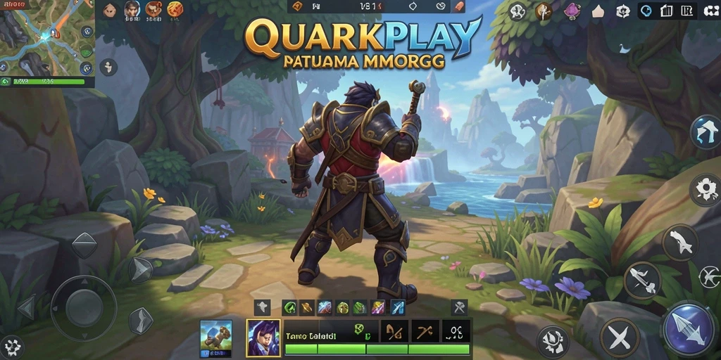 Tangkapan layar <strong>QUARKPLAY</strong> menampilkan aksi seru dalam gameplay MMORPG.