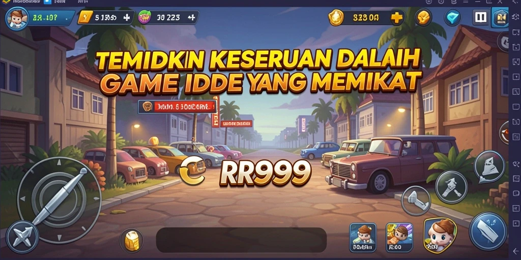 Tampilan gameplay seru dari RR999 dengan elemen Idle yang menarik.