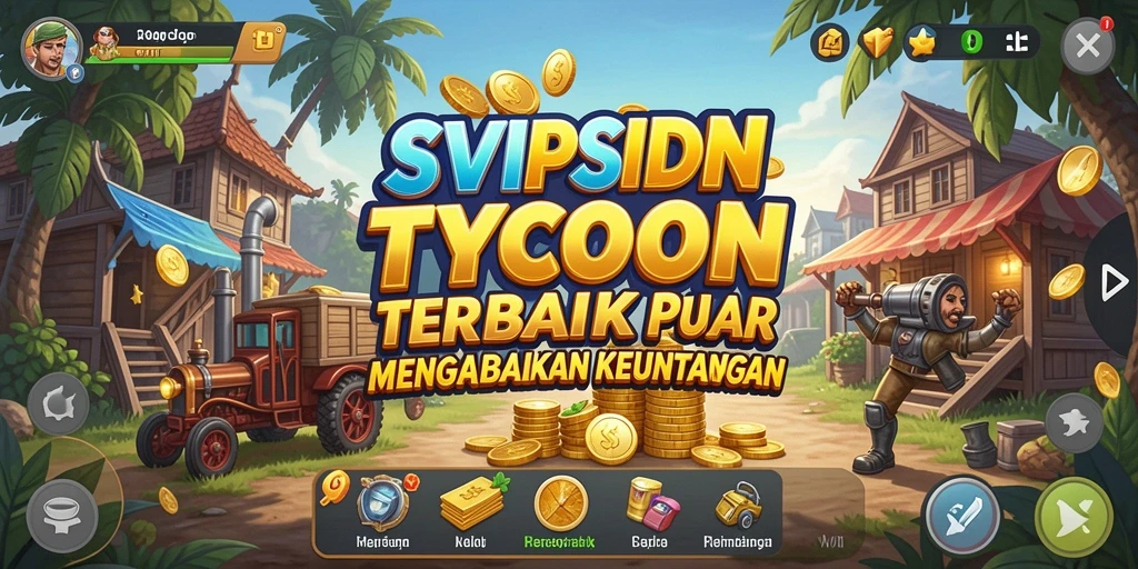 Tampilan screenshot utama menunjukkan aktivitas seru dalam mengelola bisnis Tycoon.