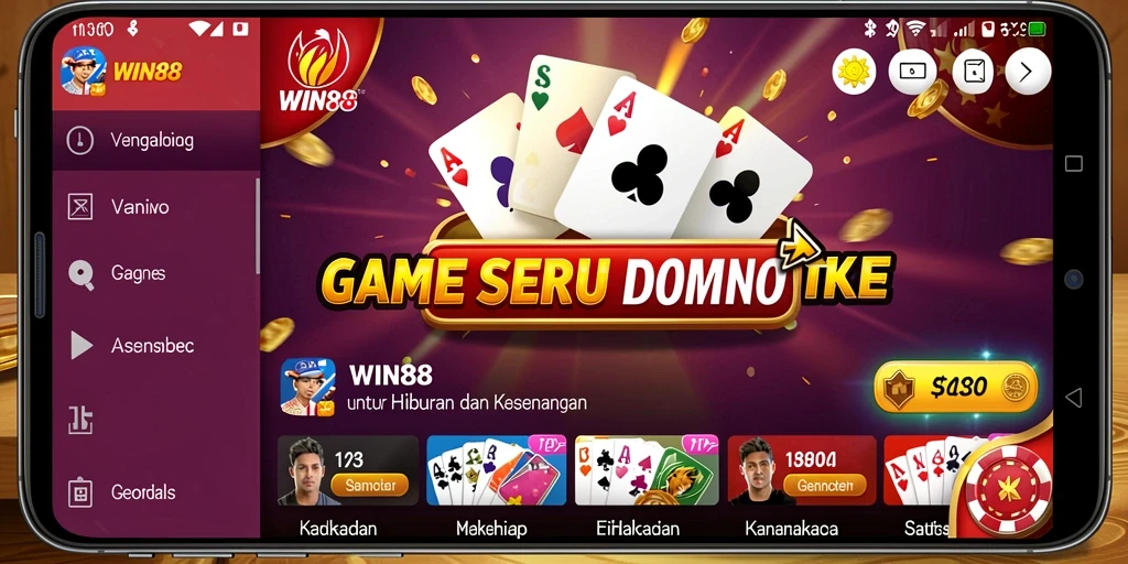 Tampilan gameplay menarik dari WIN88 saat bermain domino.