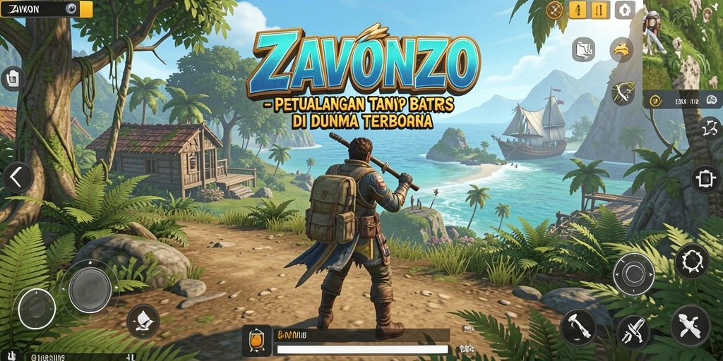 Tampilan gameplay ZAVONZO yang memukau dalam dunia terbuka.